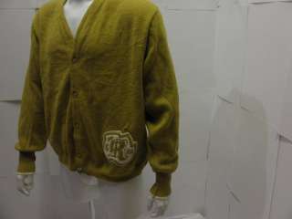 60s Vintage General Emblem School varsity Style Cardigan Wool Sweater 