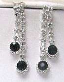 Black Crystal & RHINESTONE NECKLACE SET Costume Jewelry  