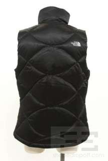 The North Face Black Satin Quilted Down Vest Size Medium  