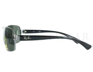 NEW Rayban RB 3379 004 64 3N Gunmetal / Grey Green Sunglasses  