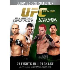 UFC 137 & 138 Penn vs. Diaz and Leben vs. Munoz DVD Brand New 