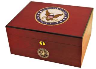 American Emblems Navy Cigar Humidor by Cuban Crafters  