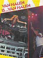 DAVID LEE ROTH PINUP magazine PINUP 70s 80s Van Halen  