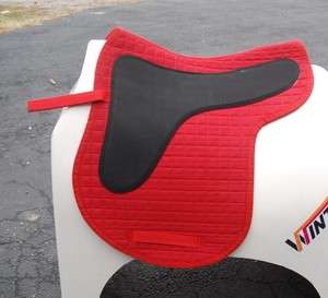   EquiRoyal contoured Quilted Cotton Saddle Pad with neoprene insert RED