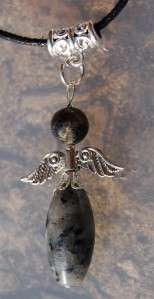 Larvikite Protection Guardian Angel Pendant Boxed Gift  