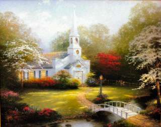 Hometown Chapel 24x30 A/P Framed Limited Edition Thomas Kinkade Canvas 