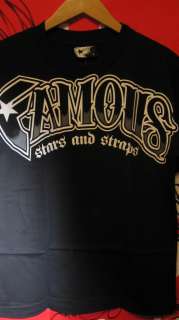 FAMOUS STARS AND STRAP ON BLAST BLACK TEE SIZE 99 TWITCH MOTO SIZE 