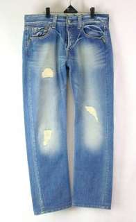 Replay Italian Vintage Wash, Distressed Jeans With Hand Beadwork 