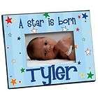 Personalized New Baby Boy Picture Frame A Star is Born Baby Boy Blue 