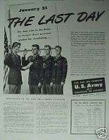 1945 WWII Army Pay Scale Enlisted ~ Reenlist Men Print Vintage WAR Ad 