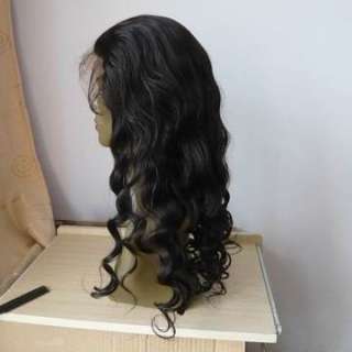 16 Full wig Lace Front Wig Body Wave #1B Natural Black 100 Indian 