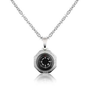 Forzieri Halskette aus Edelstahl mit Kompass: .de: Schmuck