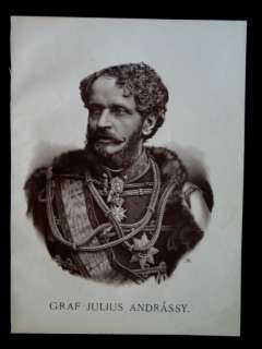 Gyula Andrássy Österreich Ungarn PORTRAIT ca 1890  