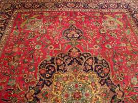   Handmade Antique Persian Tabriz Wool Rug Beautiful Colors Free SH