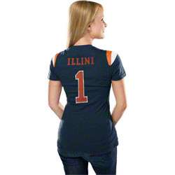 Illinois Fighting Illini Womens Navy Nike 2011 Football Replica T 