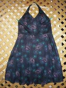 Amanda Smith Blue Embroidered Halter Dress Size 10 NEW!  