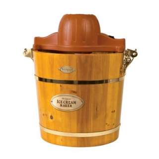 Nostalgia Electrics 4 Quart Wooden Bucket Electric Ice Cream Maker 