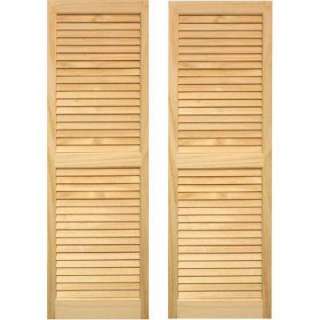 Pinecroft 15 In. X 59 In. Unfinished Louvered Shutters Pair SHL59 at 
