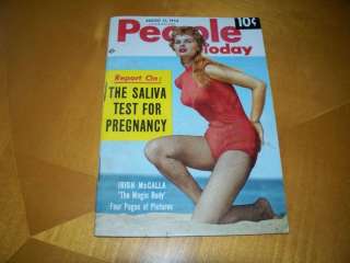 People Today 8/11/54 Irish Mccalla cover 4 pages pin up  