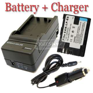 Battery + Charger for Canon LP E6 LPE6 EOS 5D Mark II  
