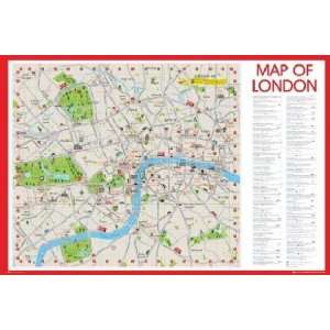 1art1 49541 Weltkarten   Stadtplan London Mitte Poster 91 x 61 cm 