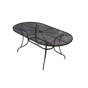 Black Wrought Iron Oval Patio Dining Table W3929 3872 BK at The Home 