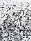 Karen Hickerson Pen and Ink Drawing Outsider Art Abstract Print like 