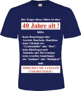 FUNSHIRT Geburtstag T Shirt 18 20 30 40 50 60 Rentner OLDTIMER S M L 