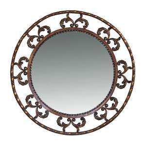   in. Round Iron Decorative Framed Mirror YHJZ 091236 at The Home Depot