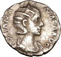   MAMMAEA 232AD Rare Ancient Silver Roman Coin VESTA w palladium Home