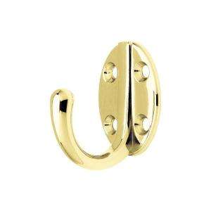 Liberty Single Robe Hook with Round Base in Polished Brass 70677 at 