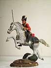 WAR SOLDIER CAVALRY MAN RED SWORD RIDE HORSE STATUE  