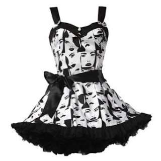 Hell Bunny Kleid HOLLY MINI DRESS black/white: .de: Bekleidung