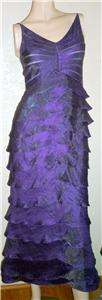   Shimmery Purple Evening Shutter Tuck Gown with Bolero Jacket, 4  