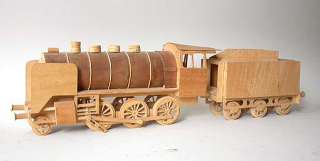 Eisenbahn Lokomotive Dampflok Lok Güterwagen Waggons Holzspielzeug 