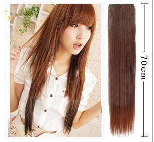 New 1 PCS Women Straight Hair extension clip on clip Synthetic 