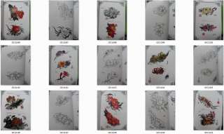 China Blumen Tattoo Vorlagen Flash Book Buch Tätowierungen DIN A3 