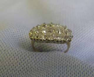 Pave set 21 diamonds 14 18KT yellow and white gold Womans ring with 
