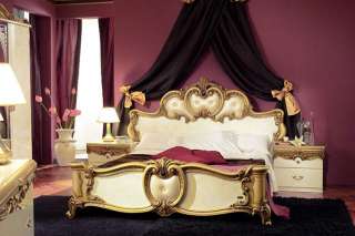Komplett Schlafzimmer Barocco Ivory Gold Stilmöbel aus Italien 