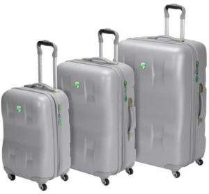 Heys USA ECO Expandable 4WD Spinner Luggage Set SILVER  