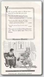 1920 Western Electric Washing Machine Catalog on CD  