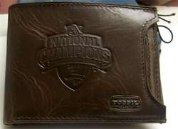 Fossil Auburn Tigers Replay Wallet Mens Brown Leather BIfold Billfold 