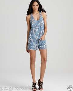 NWT $89 GUESS Louise Racerback Floral Romper  