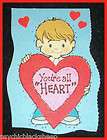 Vintage CUT OUT BOY with Youre All HEART Unused VALENTINE CARD 