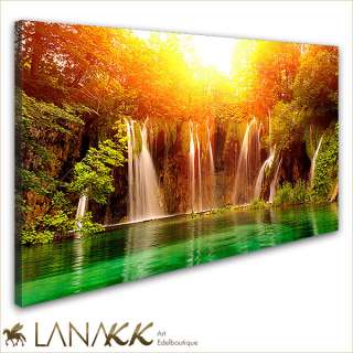 Lana KK Leinwand Bild Kunstdruck Wald Natur Wasserfall Dreamland grün 