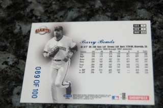 We are listing a Barry Bonds 1998 Flair Showcase Row 1 Seat 36 #089 