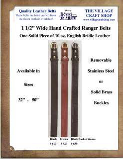 WIDE AMISH HAND MADE RANGER BELTS   3 STYLES  