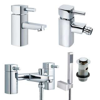Glass & Chrome Cascade Waterfall Bathroom Bath Shower & Basin Mixer 