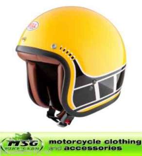 BELL OPEN FACE MOTORCYCLE HELMET YELLOW BLACK LARGE  