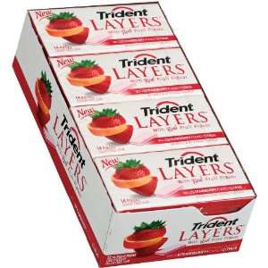 Trident Layers Wild Strawberry Tangy Citrus 12 CT  Grocery 